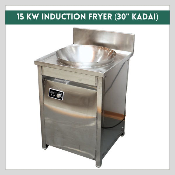 Commercial Induction Fryer Kadai 15kw 30 inch 124 Ltr